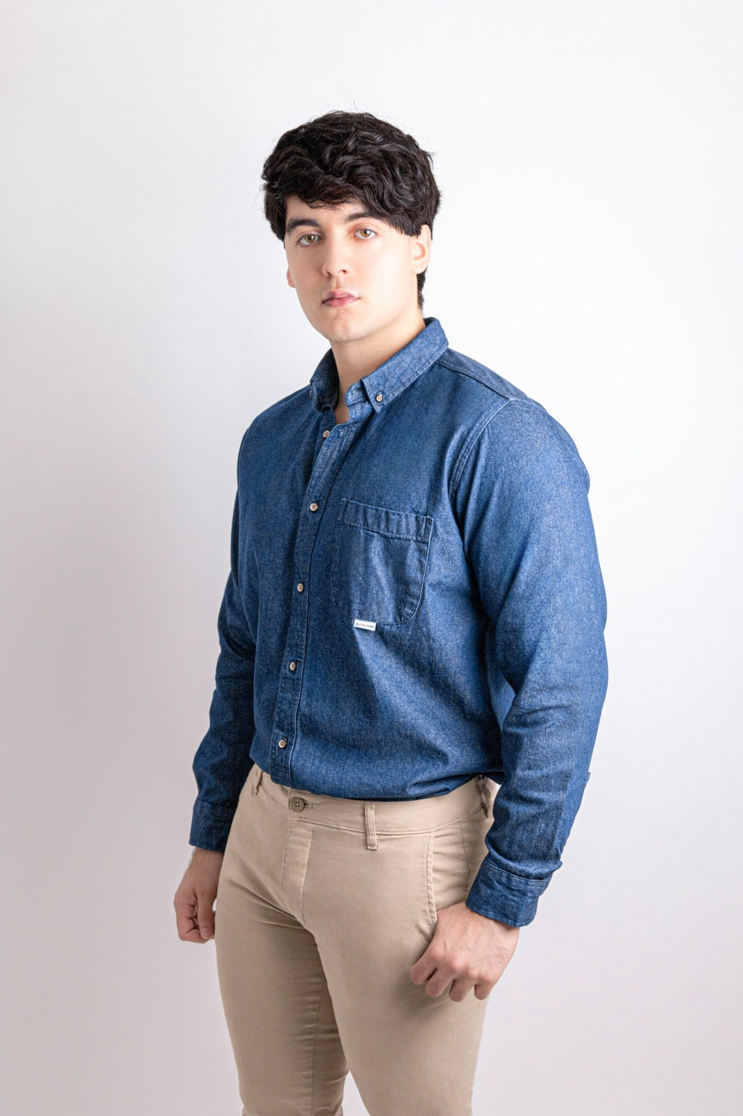 Camisa Caballero Azul Mezclilla