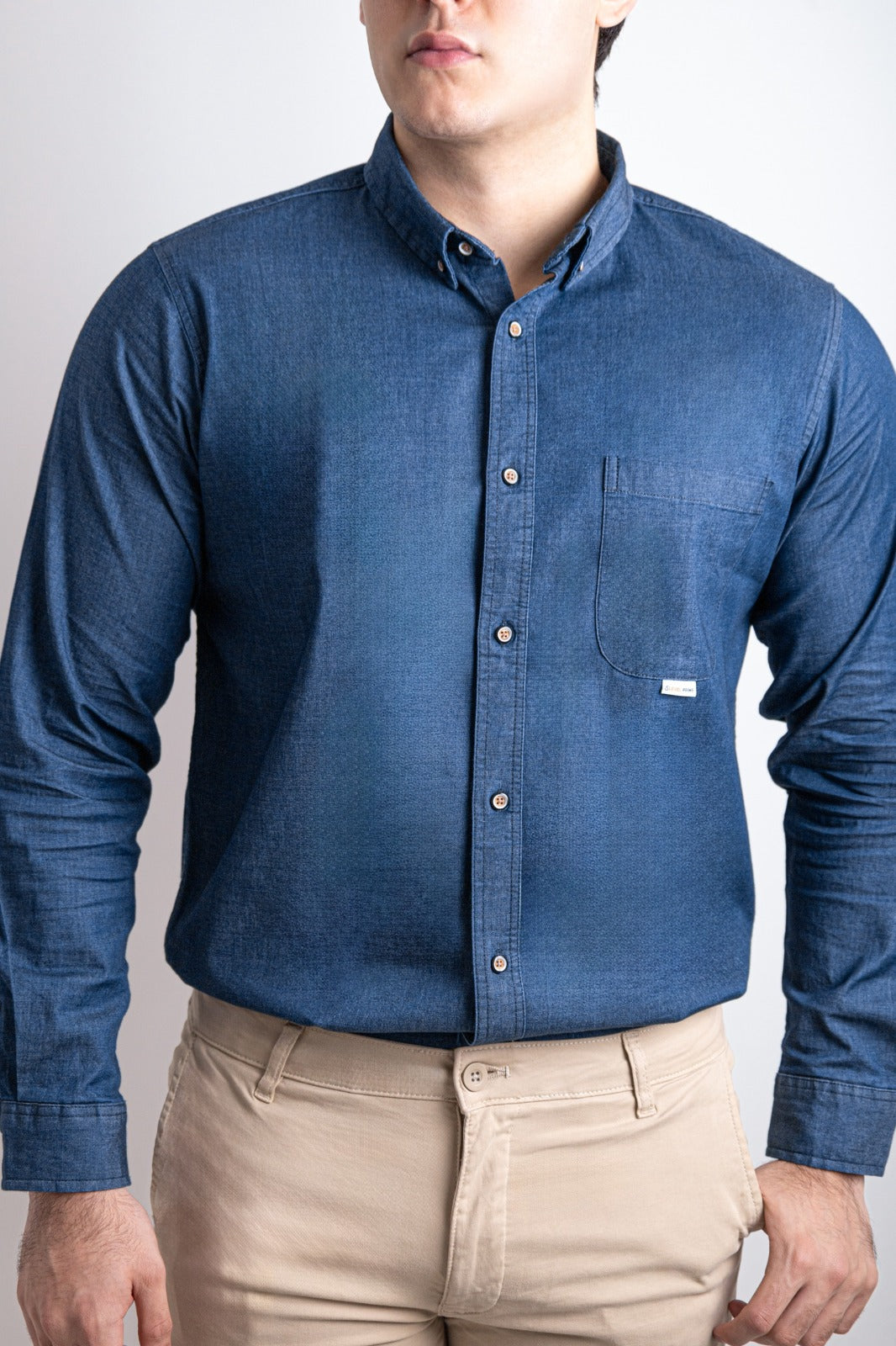 Camisa Caballero Azul Mezclilla