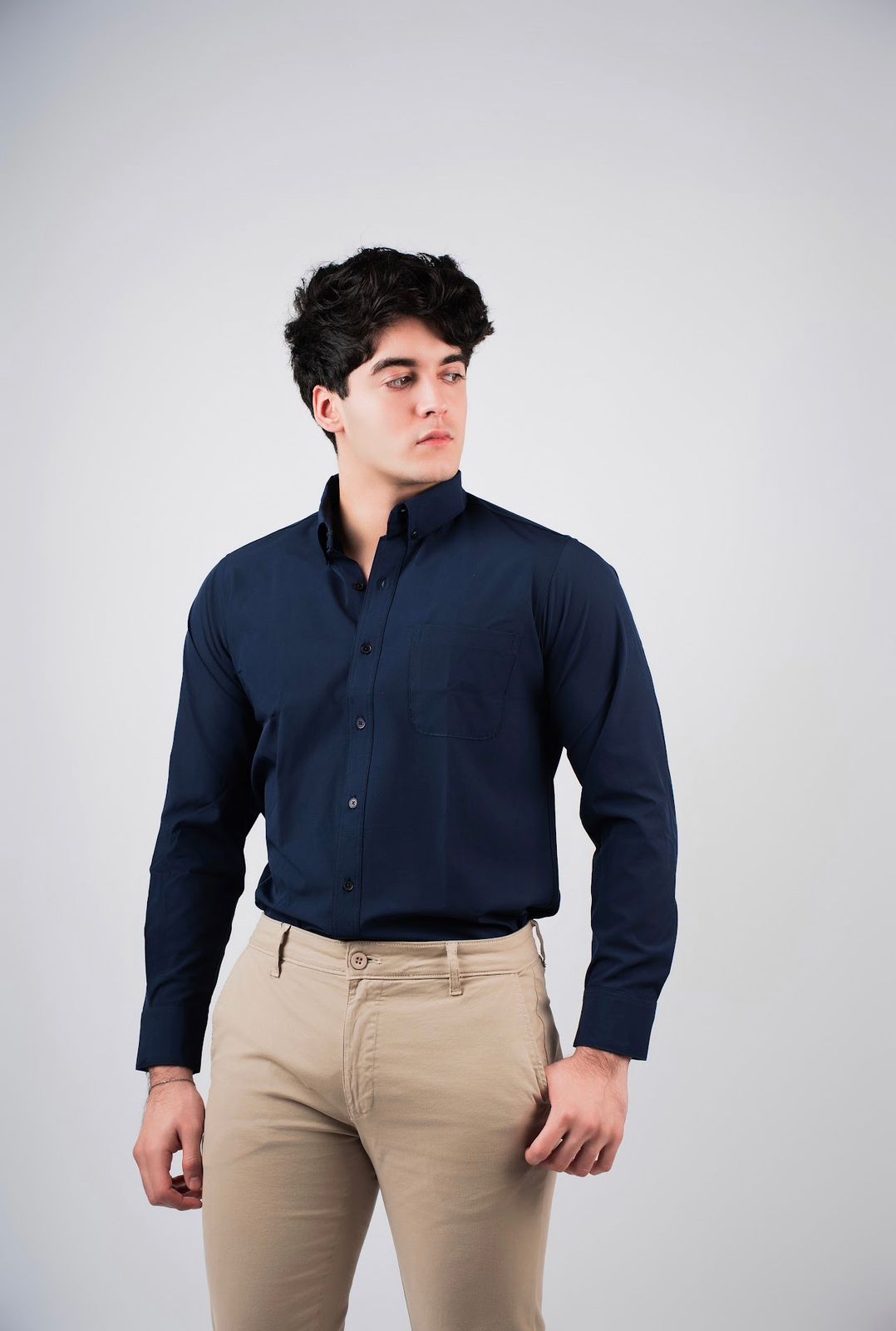 Camisa Caballero Azul Marino